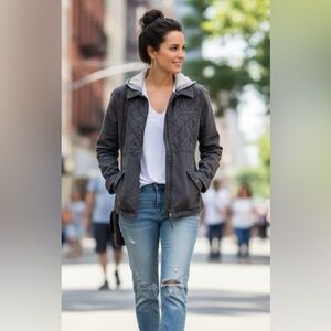 Express Charcoal Quilted Jacket